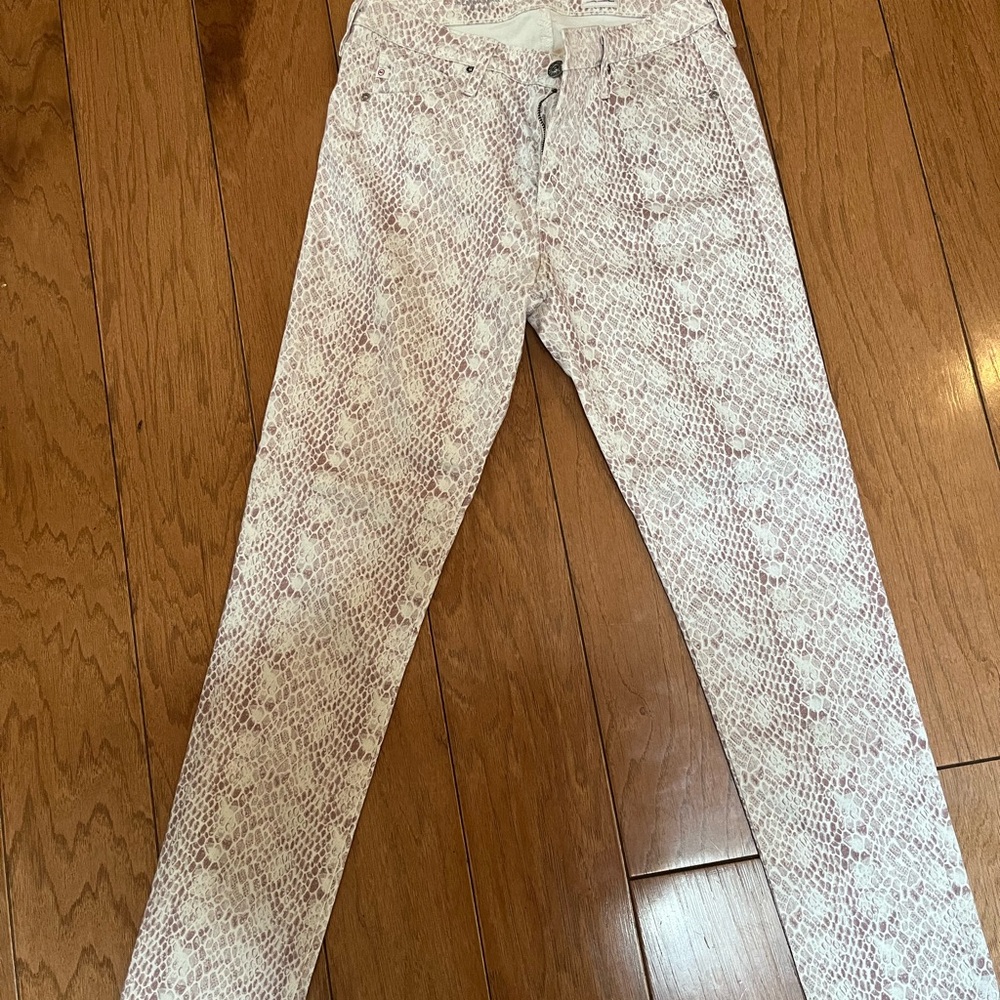 AG The Prima ankle snake print jeans